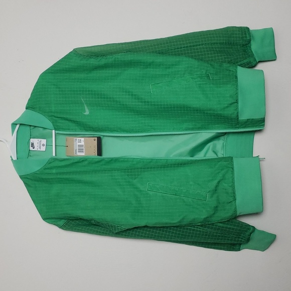 NWT Nike Essentials  Green Varsity Woven Bomber Jacket - Picture 8 of 14